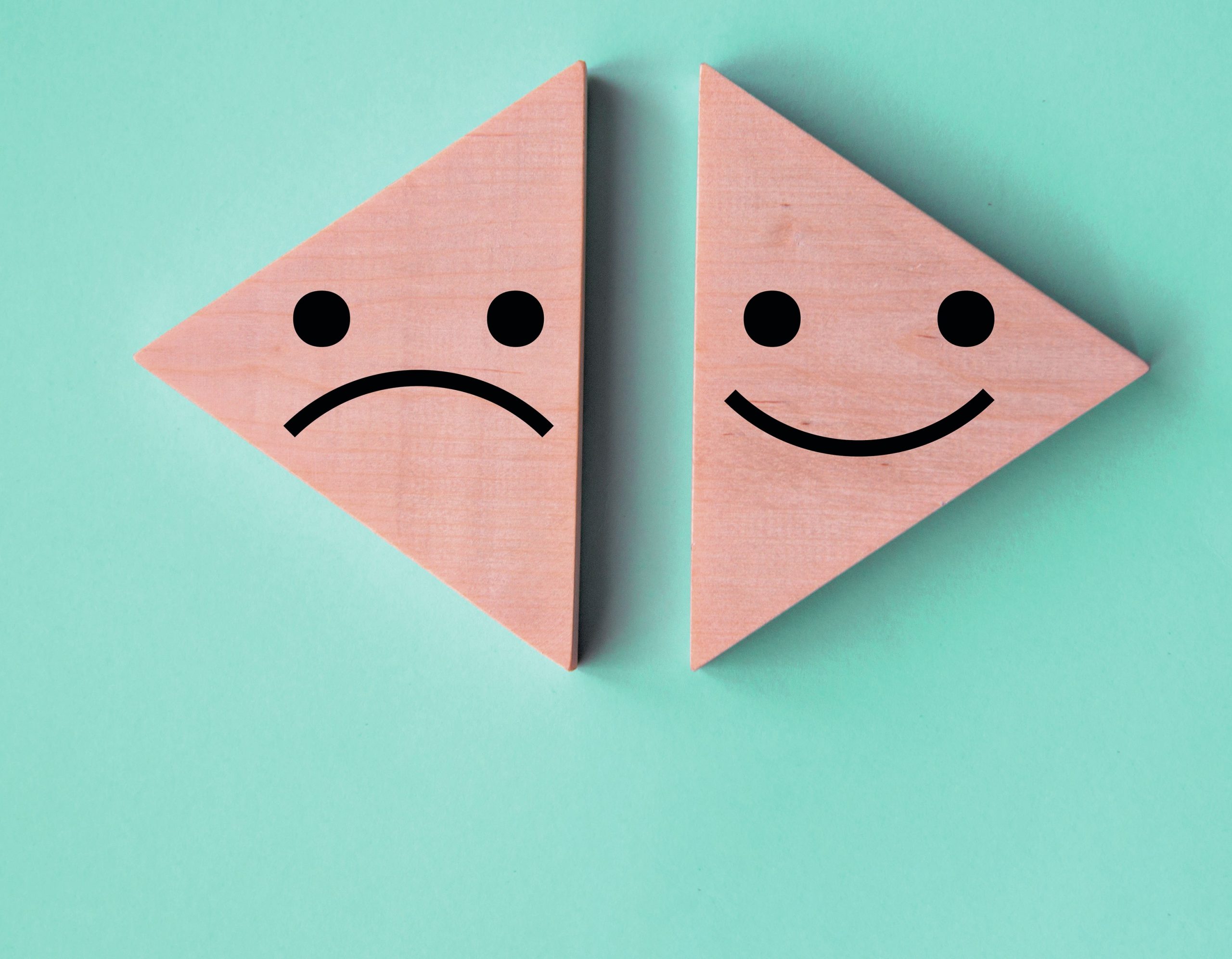 Happy and unhappy faces.