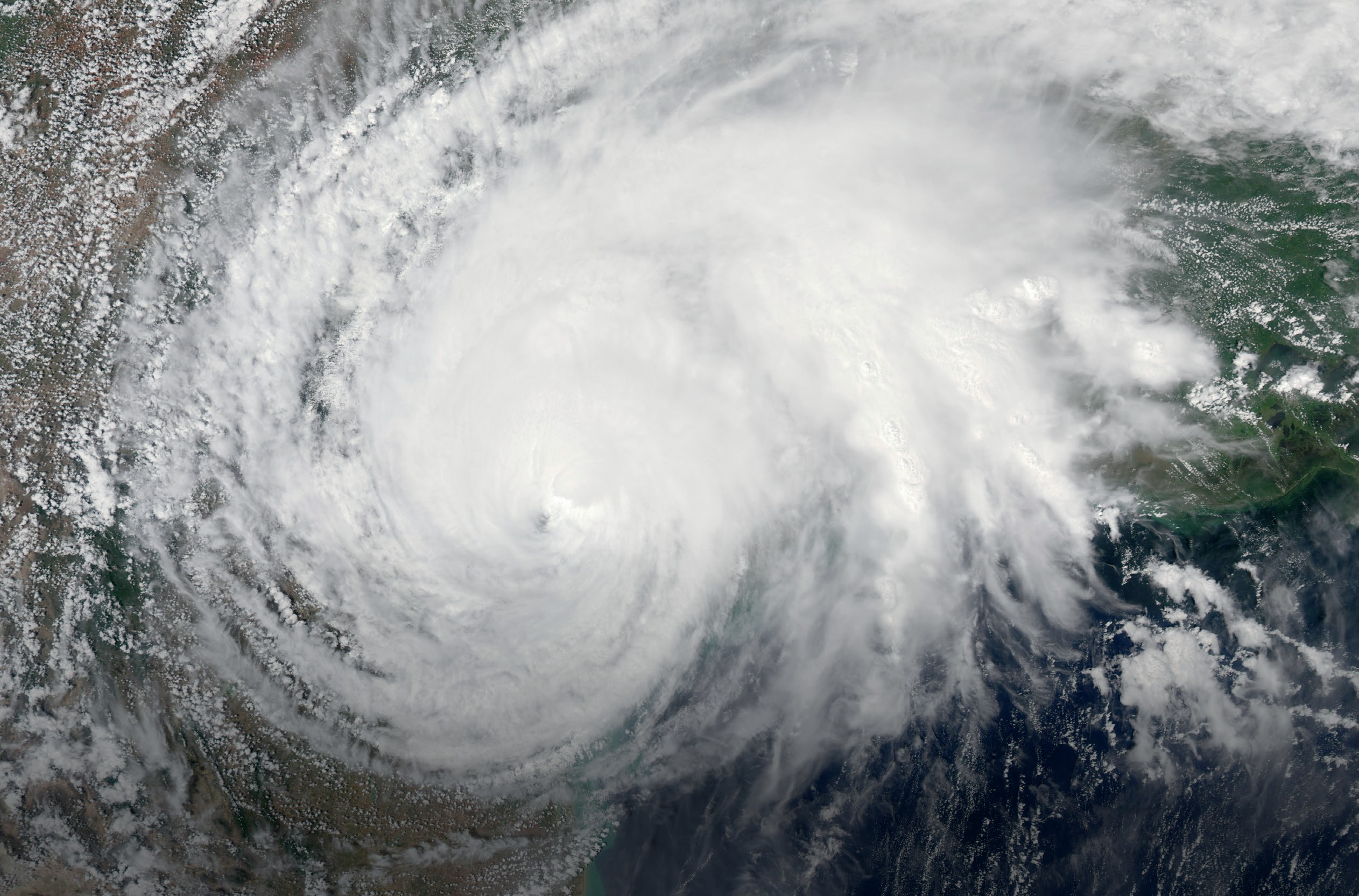 Satellite view of Hurricane Harvey.