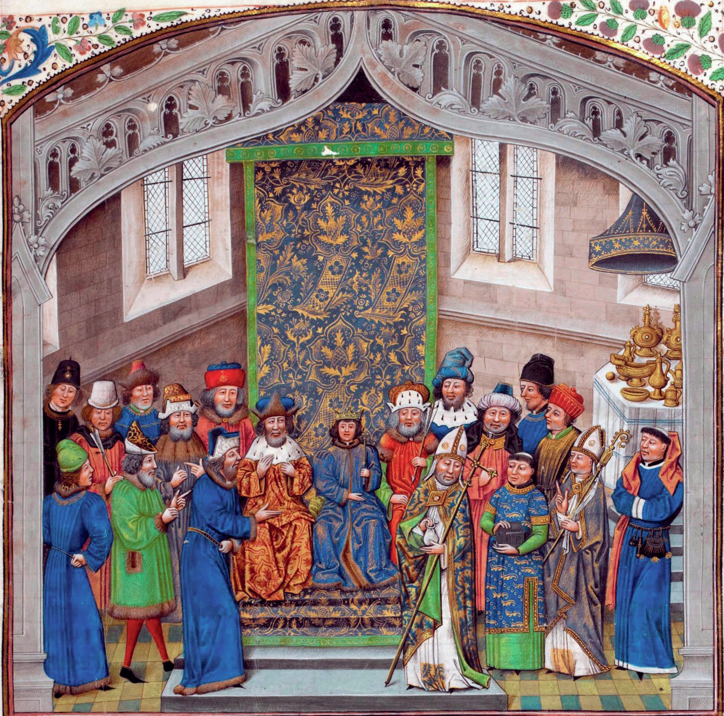 Painting of coronation of King Richard II in 1377.
