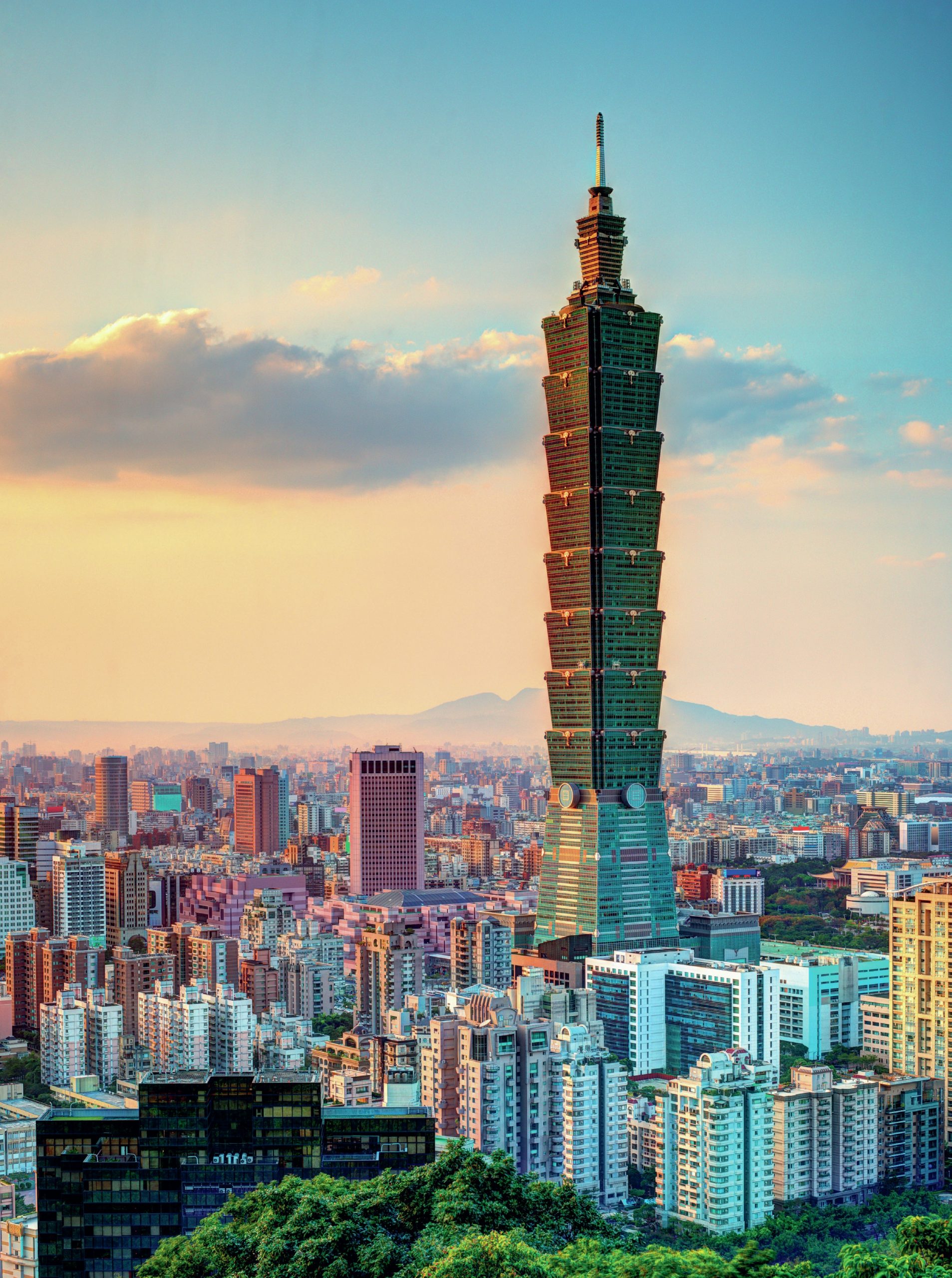 Taipei skyline with Taipei 101 tower.