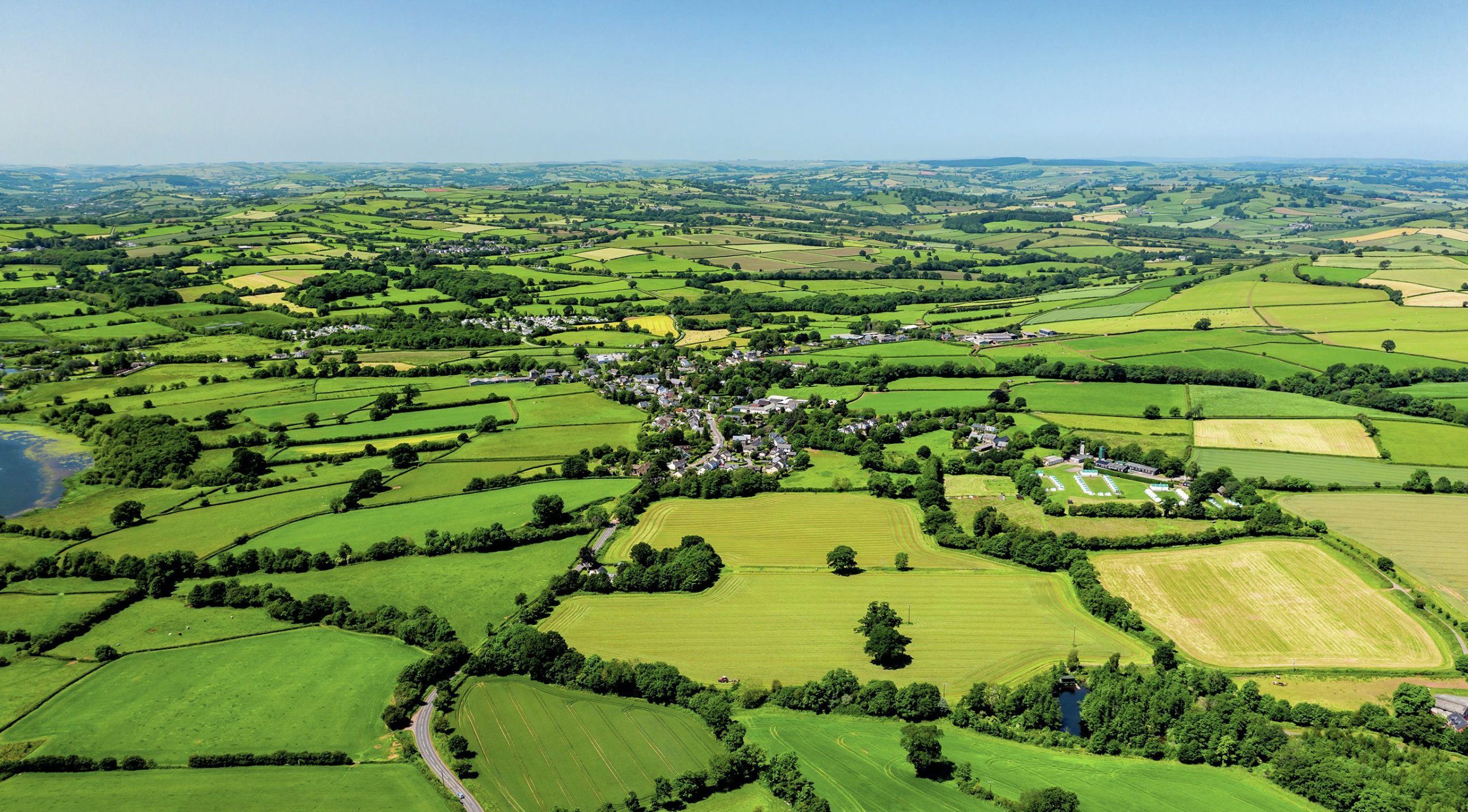 Aerial view of a rural landscape.