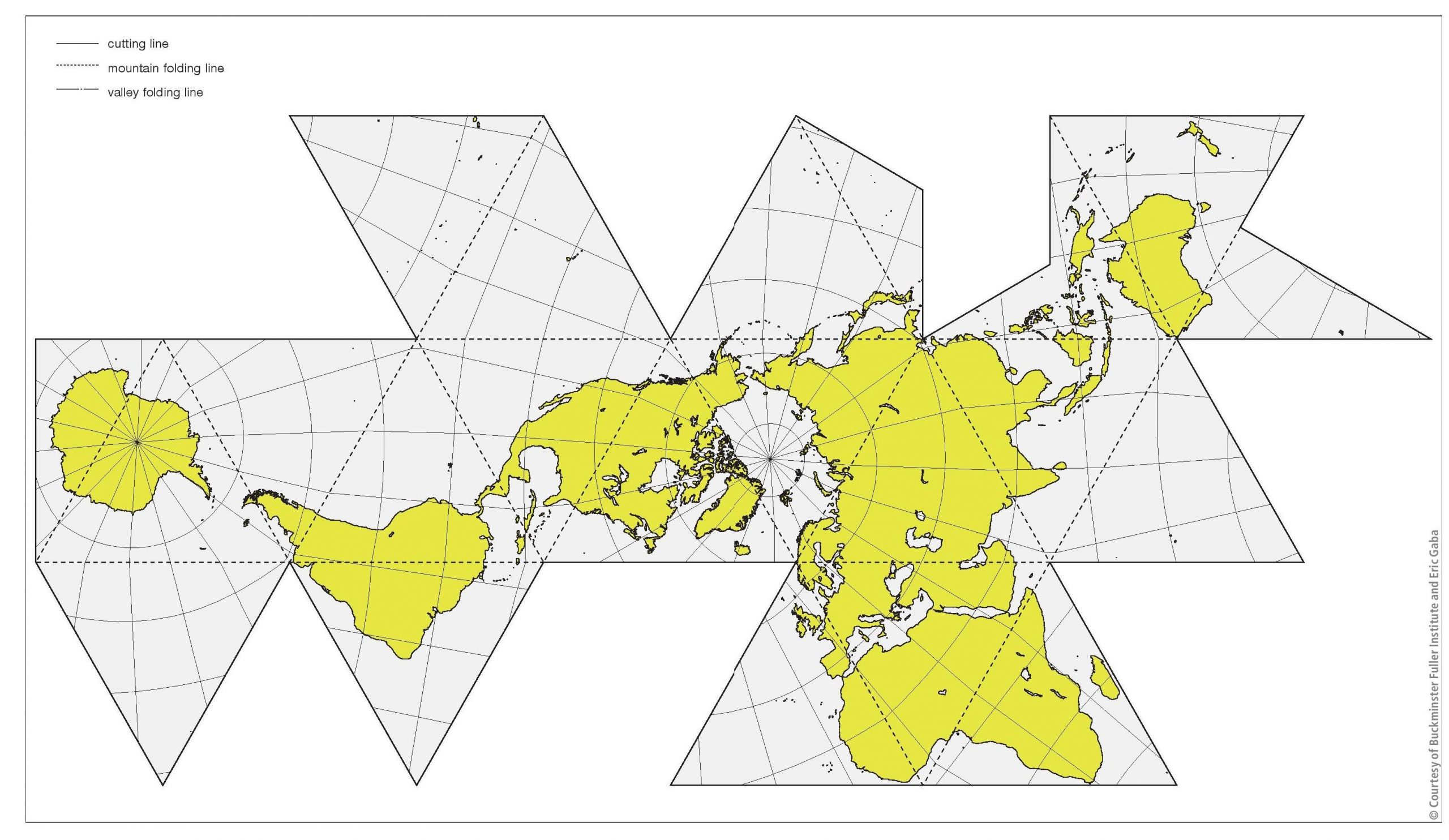 Example of a Dymaxion map.