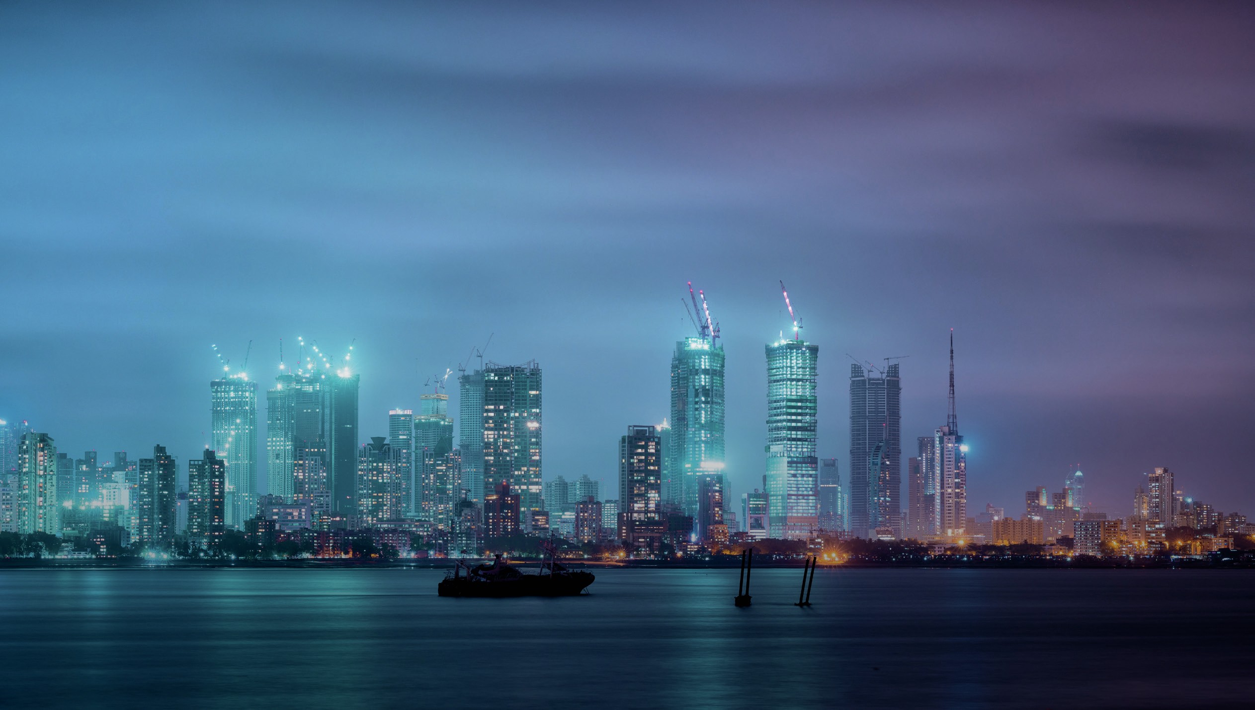 Urban Indian skyline.