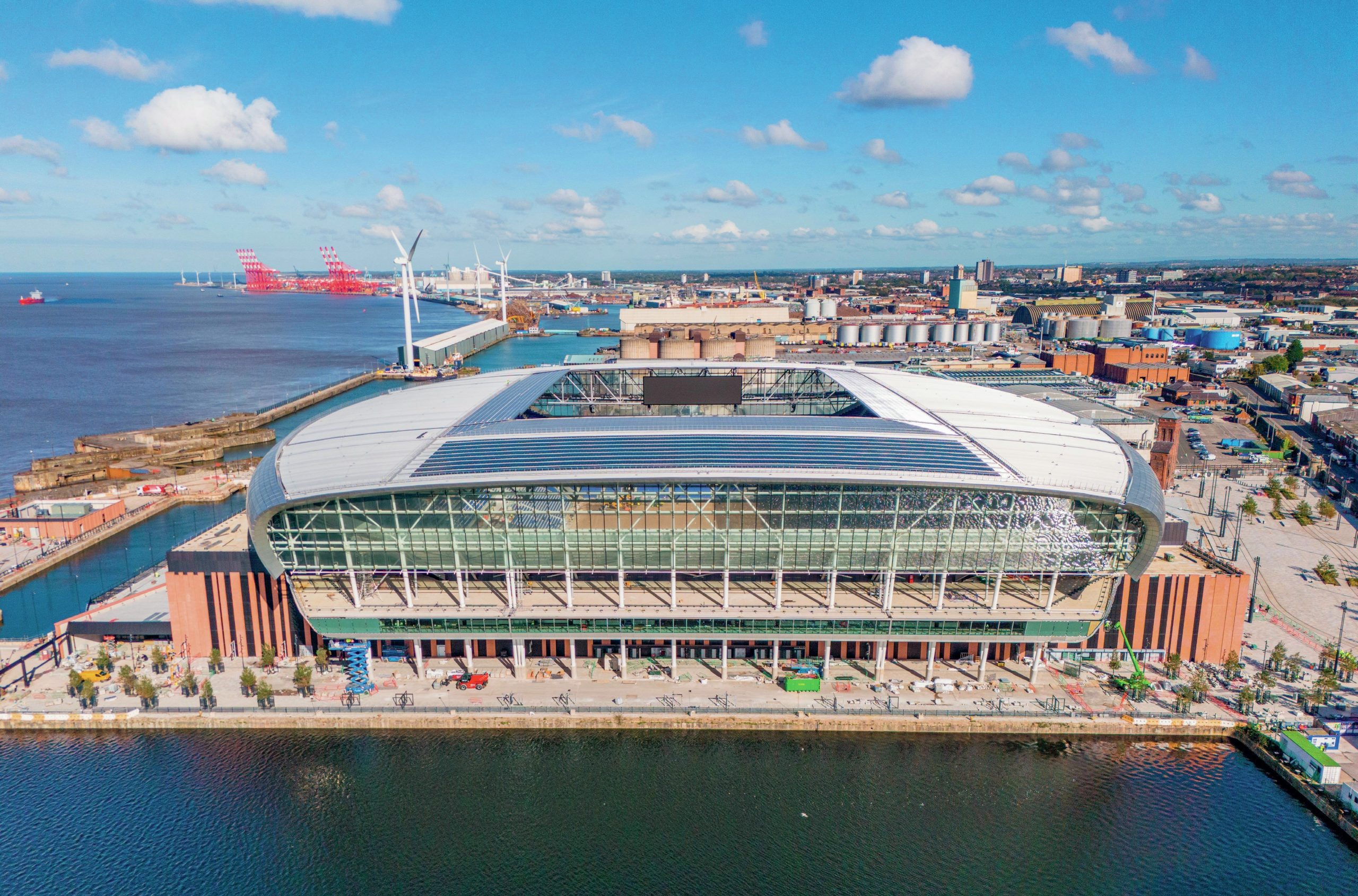 Aerial view of the new Everton stadium.